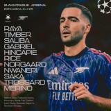 阿森纳客战布拉格斯拉维亚:梅里诺中锋,萨卡、恩瓦内里出战