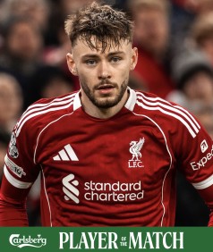 利物浦官方：布拉德利当选欧冠战皇马红军队内最佳球员